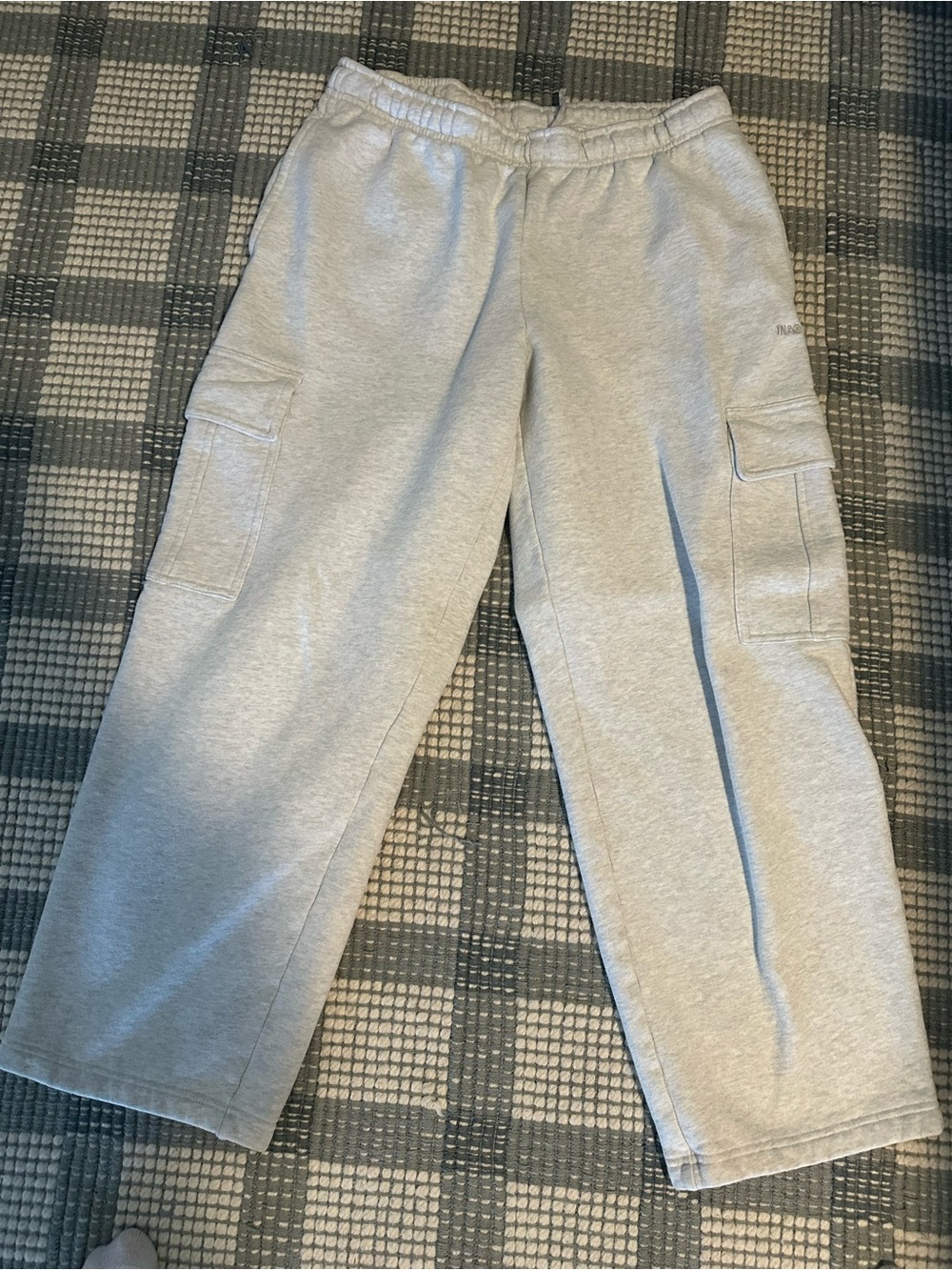 Aritzia Mega Fit Cozy Fleece Cargo Sweatpants - Light Gray
